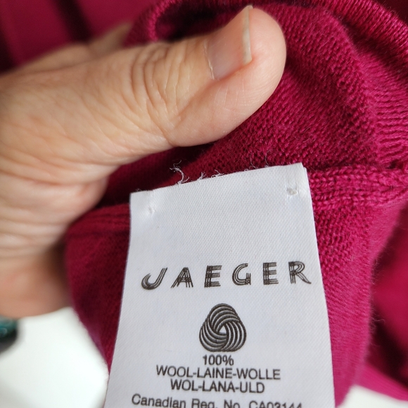 Jaeger Red Long Sleeve Top with Scarf Detail - Picture 5 of 6